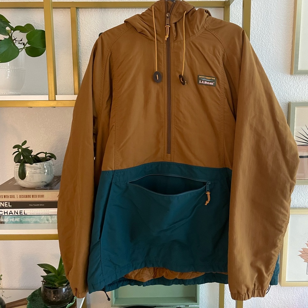 Mens XXL L.L. Bean half zip with hood